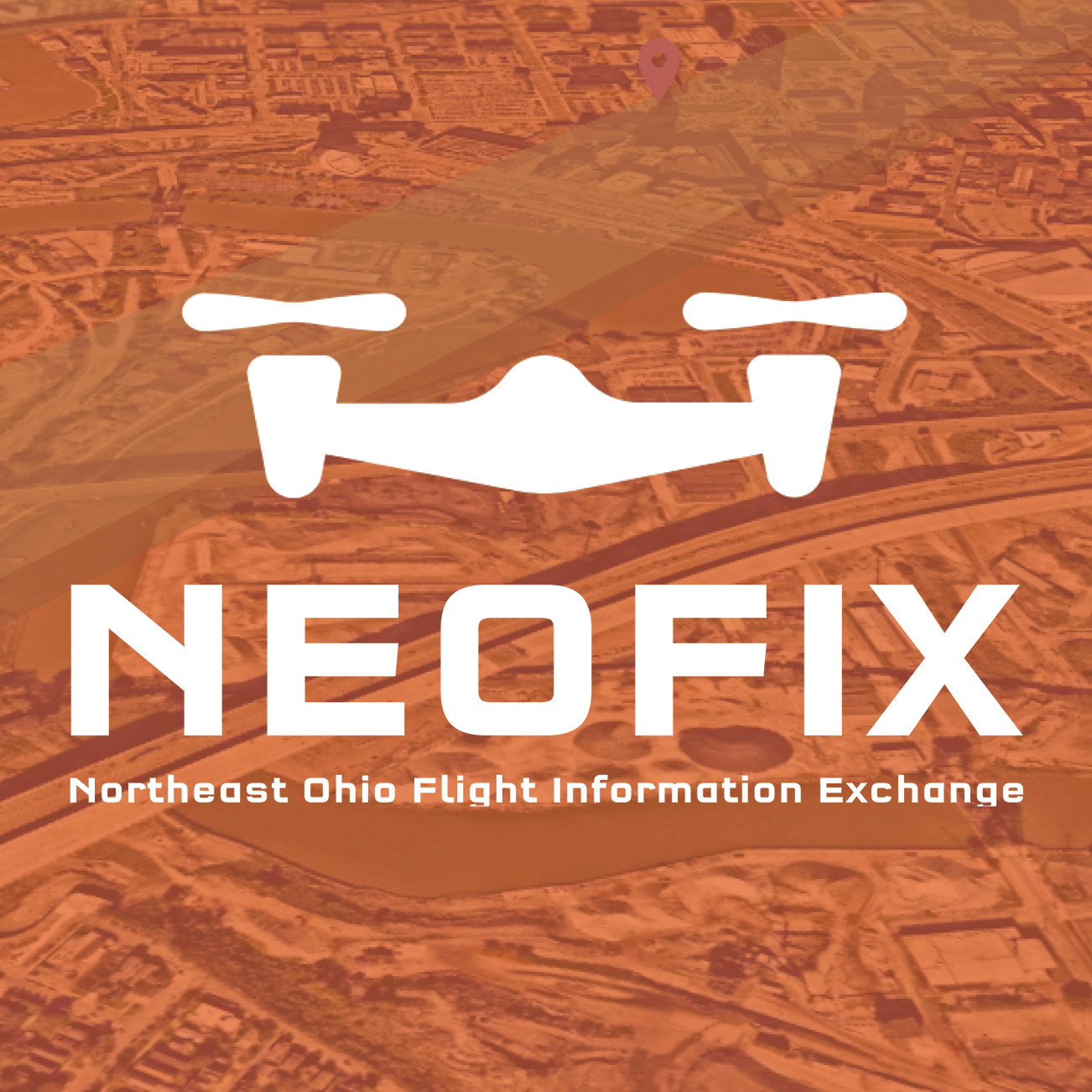 NEOFIX logo with orange background