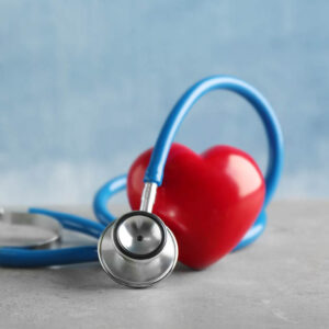 stethoscope with fictitious heart