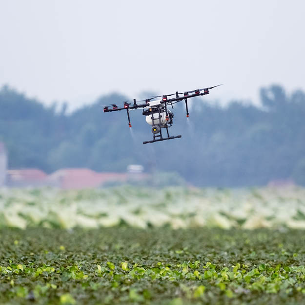 Drone helping manage crops