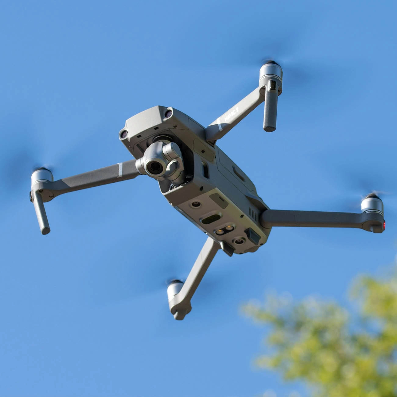 close up image of the underside of a flying drone