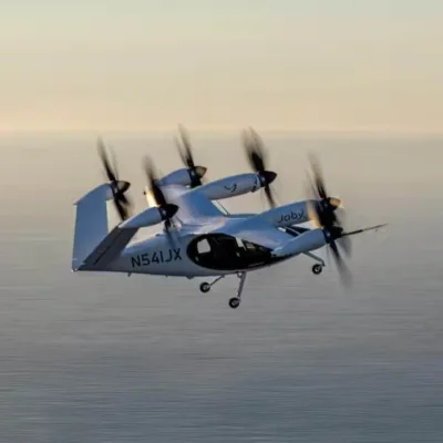 air taxi flying over water