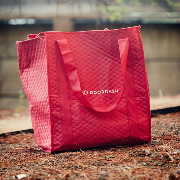 DoorDash bag delivered by drone carrier in Dallas-Fort Worth metroplex