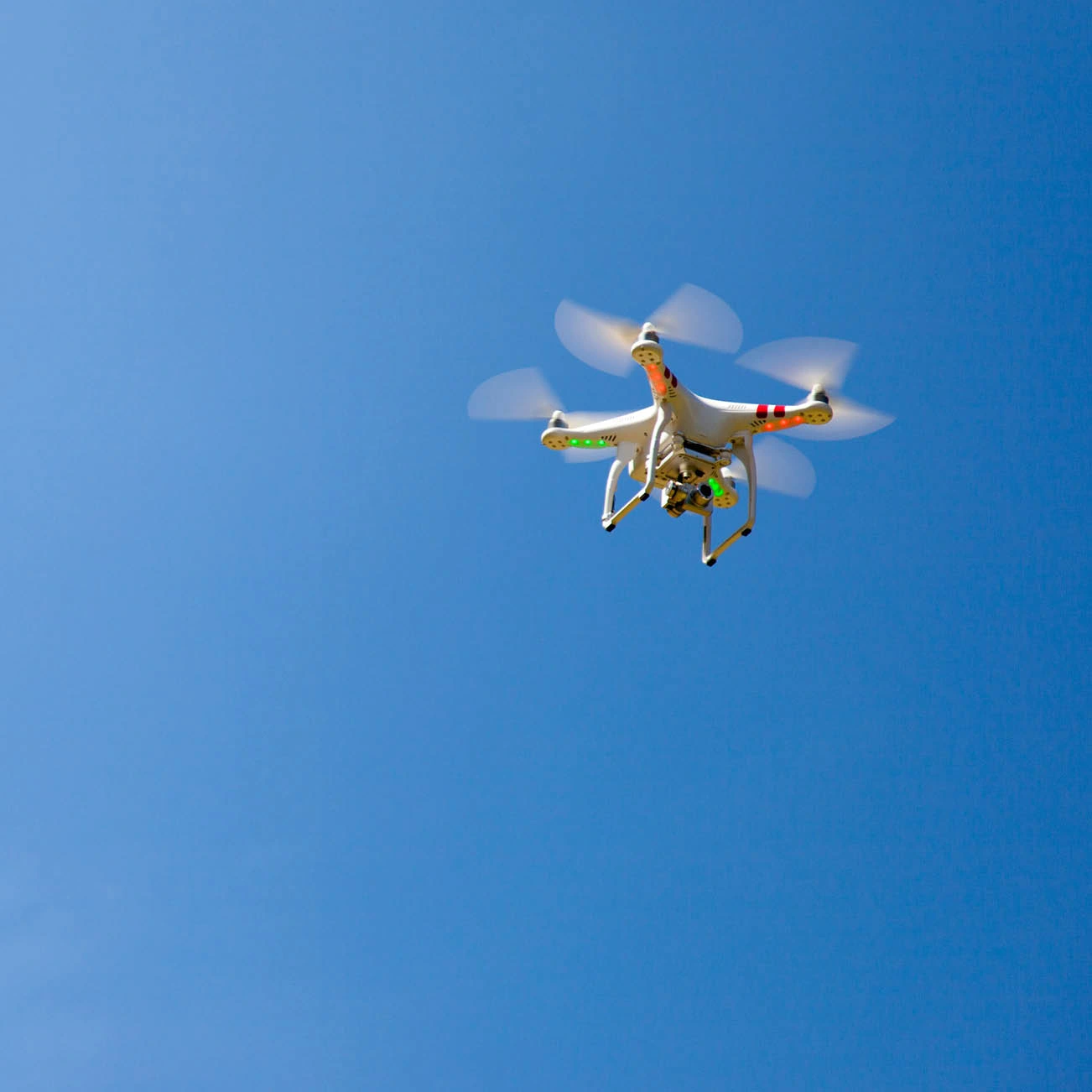 commercial drone flying overhead