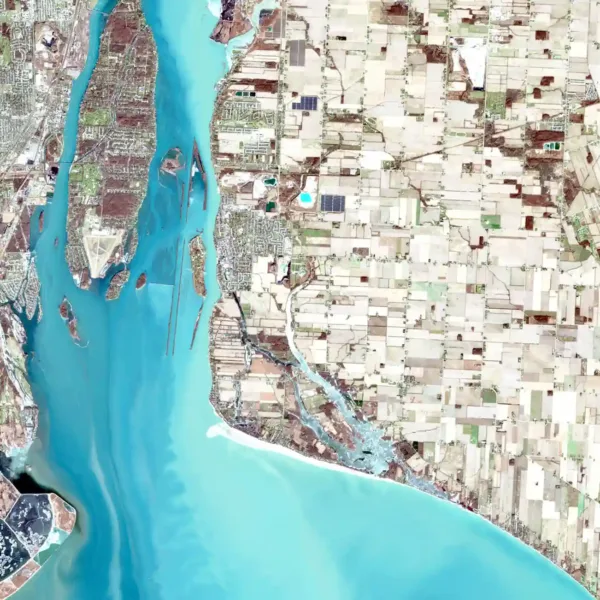 aerial view of geospatial mapping