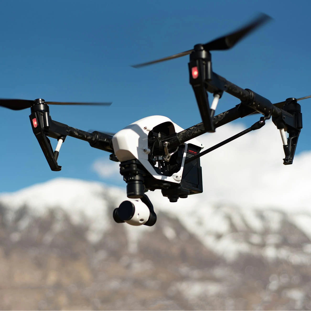 Close up of drone flying