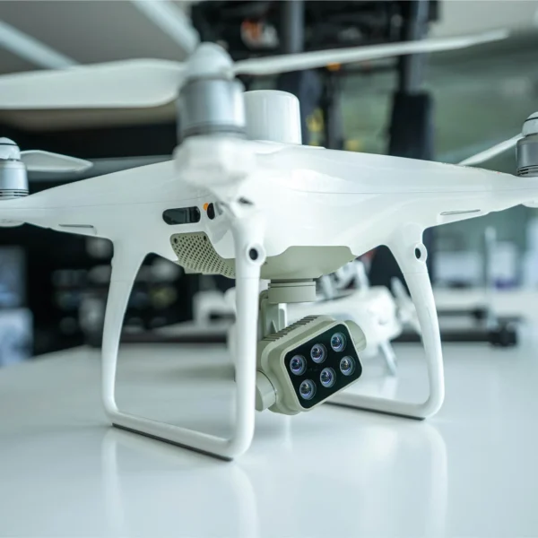close up of white drone